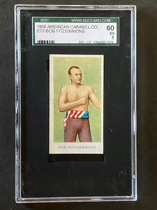 1909 E75 American Caramel Bob Fitzsimmons Prize Fighter Boxing Card SGC 5 - Picture 1 of 2