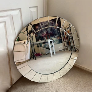 LUVODI Sunflower Shape Silver Wall Mirror For Bathroom Dresser Entry Way Bedroom - Picture 1 of 12