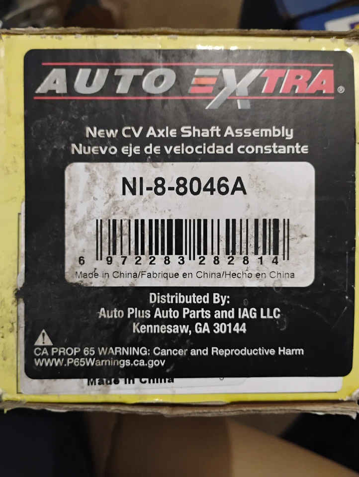 Se adapta a Infiniti G20 1999-2002 EJE DE TRANSMISIÓN DELANTERO IZQUIERDO NUEVO NI-8-8046A Foto 1 de 3