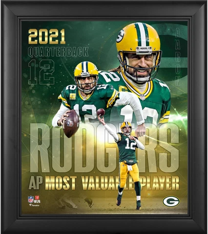 Aaron Rodgers Green Bay Packers 2021 NFL Most Valuable Player 15" x 17" Collage Cover
