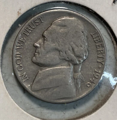 1946 Jefferson Nickel - Error Coin Cracked Surface - Image 1 of 2