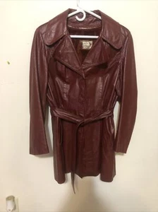 Made In Korea 70’s Vintage Leather Trenchcoat Fully Removable Lining Size 14 - Bild 1 von 24