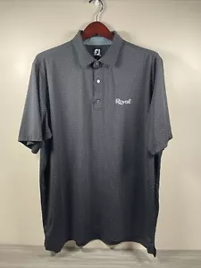 Footjoy Polo Shirt Adult 2XL Black Polka Dot Poly Short Sleeve Geometric Golf - Picture 1 of 9