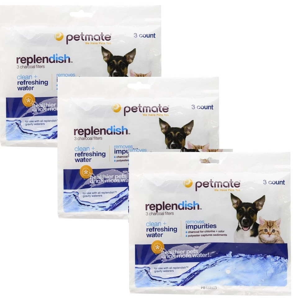 Petmate Replendish Charcoal Replacement Filters, 9-Pack (3 Packages with 3 Each) - Image 1 of 1