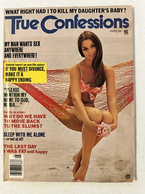 True Confessions magazine August 1976 pulp sex crime divorce vintage 1970s ads - Image 1 of 4
