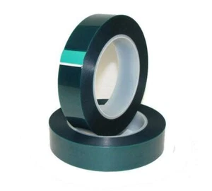2-PK GREEN 3/4" HIGH TEMPERATURE POWDER COATING POLYESTER MASKING ADHESIVE TAPE - Picture 1 of 3