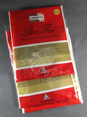 Packung Von 3 Paar Strümpfe Labonal T.3 Beige, Alt Kurzwaren Old Französisch - Bild 1 von 4