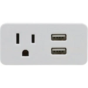 (12)-Prime Wire & Cable White 15A 1-Outlet Electrical Wall Tap W/2 USB-A PBU0012 - Picture 1 of 1