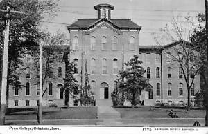 Penn College Liberal Arts University Street View Oskaloosa, IA cartolina d'epoca 1913 - Foto 1 di 2