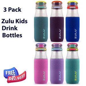 Zulu Tag Tritan Kids Drinks Water Bottles 3 Pack 511ml Each - Picture 1 of 9