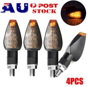 4X Motorcycle Indicators Amber LED Turn Signal Light Universal Blinkers Lamp 12V - Picture 1 of 9