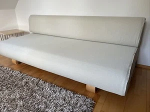 IKEA „Allerum“ Schlafsofa Couch mit cremefarbenem Bezug & Kissen - Bild 1 von 8