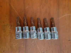 6x 1/4" dr socket bit CRV-MO Torque Torx select :T8 T10 T15 T20 T25 T27 T30 T40 - Picture 1 of 1