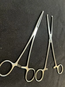 Abrazadera intestinal, 6,5", mandíbulas planas rectas y dentadas. Usado. Uno - Imagen 1 de 2