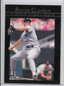 Tarjeta de béisbol 1992 Roger Clemens Fleer Insert #6 Boston Red Sox New York Yankees - Imagen 1 de 2