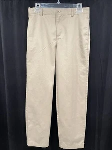 Lands End Kids 18 Khaki Pants Flat Front Straight Cotton Adjustable Waist Boy - Picture 1 of 8