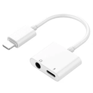 2in1 Adapter AUX Headphone Jack Charger To 3.5mm Splitter for IPhone 7 8 X 11 12 - Picture 1 of 9