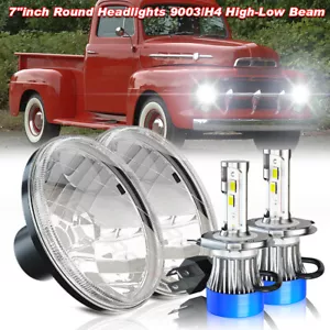 For Ford F1 1948-1952 Pair 7" inch Round LED Headlights Sealed High/LOW Beam - Picture 1 of 16