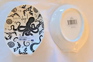 Karma Gifts BOHO Black & White Ceramic Spoon Rest Octopus 'Seas The Day!' - Picture 1 of 6