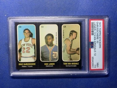 1971 Topps TRIOS Stickers DAVE DeBUSSCHERE/BOB LANIER/TOM VAN ARSDALE PSA 7.5 - Image 1 of 2