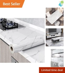Waterproof Gray and White Marble Wallpaper - Versatile Peel & Stick Solution - Picture 1 of 9