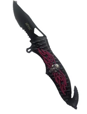 MTech USA Folding Knife Black Pink Skull NEW Foto 1 de 4