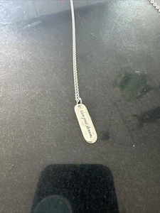 Sterling Silber Halskette Dog Tag Stil Anhänger "Lebe deinen Traum" 22" - Bild 1 von 6