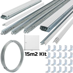 15m2 Suspended Ceiling Tiles Easyclean & Wipable & White Suspension Grid System - Picture 1 of 9