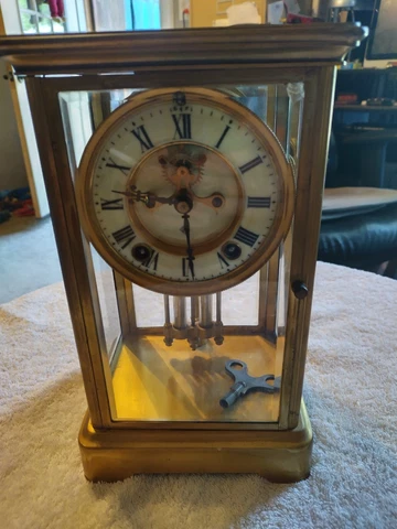 Rare Antique Ansonia Skeleton Mantle Clock Cover