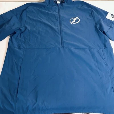 NHL Tampa Bay Lightning Adidas Jacket Men's Large 1/2 Zip Blue - Image 1 of 4