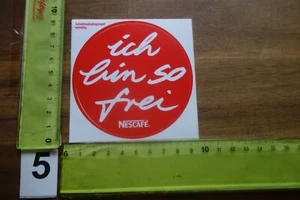 Alter Aufkleber Coffee Kaffee NESCAFE 1987 Spruch Ich bin so frei - Bild 1 von 2
