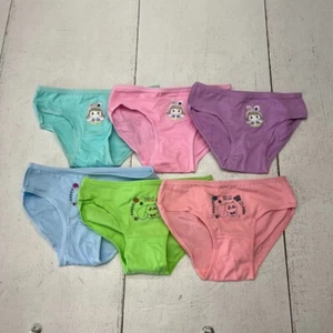6 Pack Assorted Spring Print Brief Underwear Girls Size Small (6-7) NEW - Picture 1 of 5