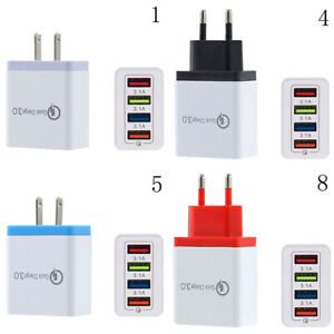 1/2/5pcs 4 Ports Travel charger 3A Quick Charge 3.0 USB Charger Fast Char ZT