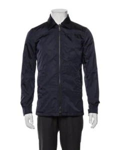 Prada Authentic Mens Solid Dark Blue Utility Windbreaker Jacket 40 US Small - Picture 1 of 10