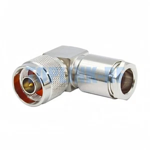 N Male Plug Right Angle Clamp RF Coaxial Connector For LMR400 RG213 RG8 Cable - Photo 1/6