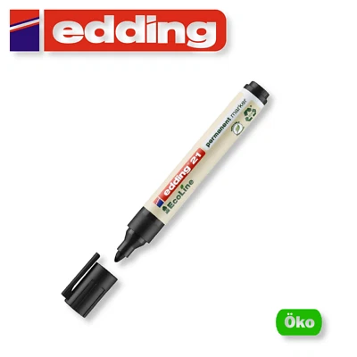 Edding 21 schwarz Permanent Marker EcoLine Stift wasserfest - Bild 1 von 2