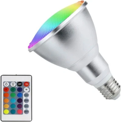 10W PAR38 RGB LED Spotlight Outdoor E27/E26 Color Changing Light Bulb Water NEW - Image 1 of 4