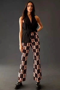 Anthropologie Maeve The Margot Kick-Flare Cropped Pants XS NWT Brown - Picture 1 of 6