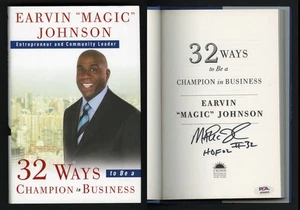 Magic Earvin Johnson SIGNED 32 Ways To Be a Champion HC 1st Ed PSA AUTOGRAPHED - Picture 1 of 5
