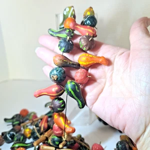 Fall Mini Gourds Garland Strands Thanksgiving Draping Decor 8ft - Picture 1 of 10