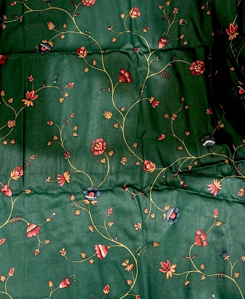 Vintage WAVERLY Fabric “WOODS END” A View From the Veranda Dark Green Cotton 1yd - Image 1 of 3