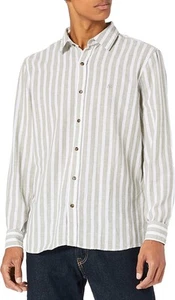 Mavi Herren Stripe Shirt Hemd Oil Green Streetwear lockerer Hemd Freizeithemd - Picture 1 of 5