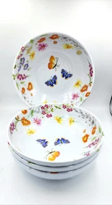 New Farmhouse by Rachel Ashwell Butterfly MELAMINE Bowls 7.5” Set of 4 - Picture 1 of 6