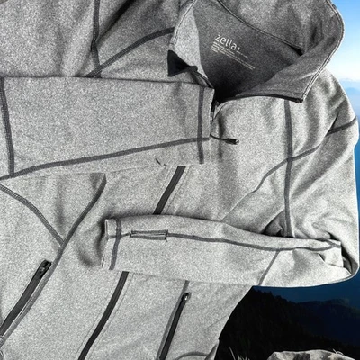 Zella Jacket Women S Gray Full Zip Athletic Track Mock Neck Run Gym Hiking - Image 1 of 4