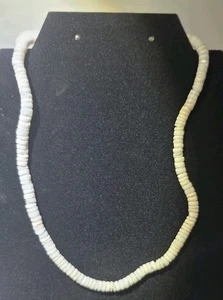 Echt weiß Heishi Muschel Halsband Halskette 16 Zoll Surf Strand Boho Schmuck - Bild 1 von 8