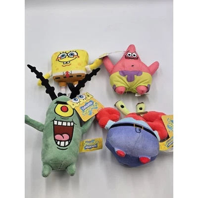Spongebob Squarepants Patrick Mr Krabs Plankton Plush Toy Set 4 5-7" - Image 1 of 4