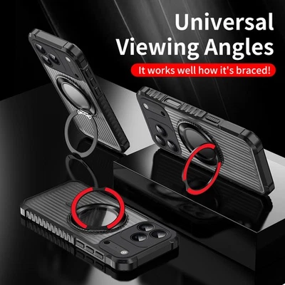 For Apple iPhone 17 Pro Max, Phone Case Soft Frame Kickstand Clear PC+TPU Cover - Image 1 of 4