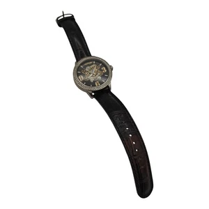 Ed Hardy Apolo Love Kills Slowly Men AP-LK2358 Pave Leather Quartz NOT TESTED - Picture 1 of 5