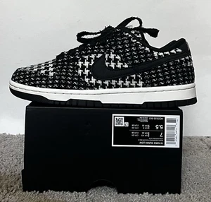 Size 7W- Nike Harris Tweed x Dunk Low White Black HQ5036-901 - Picture 1 of 5