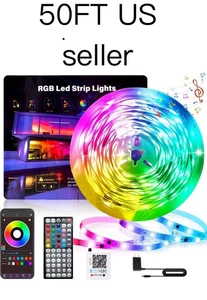 50 Ft LED Strip Lights, Smart Light with App Remote Control, RGB LED 1 ROLL 50ft - Picture 1 of 8